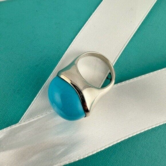 RARE Tiffany & Co. 19mm Turquoise Cabochon Ring by Elsa Peretti