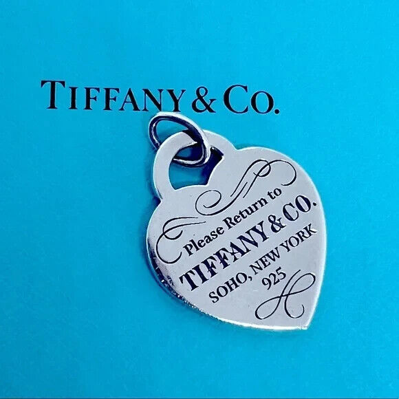 RARE Tiffany & Co. Collectors Please Return to Soho Heart Charm Sterling Silver