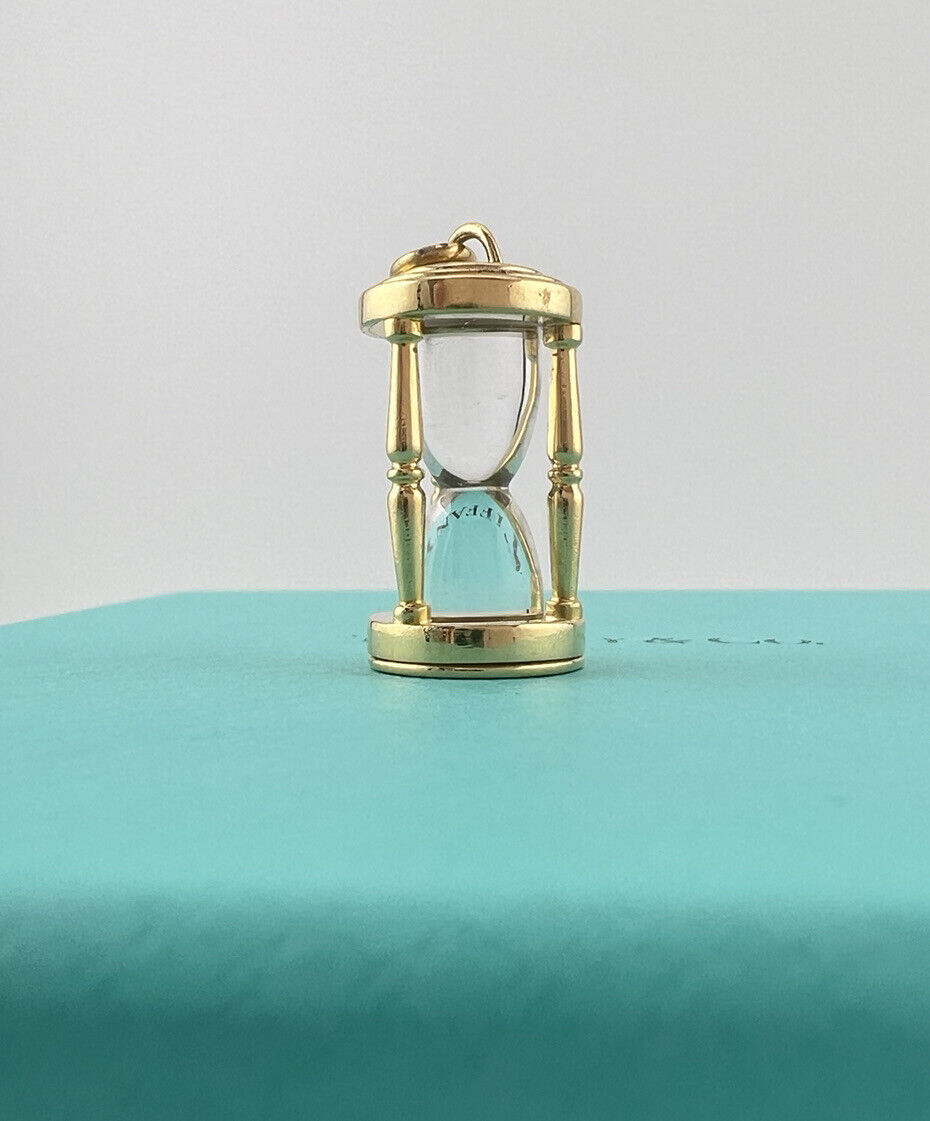 SUPER RARE Tiffany & Co. Crystal Hourglass Charm 18k and Rock Crystal