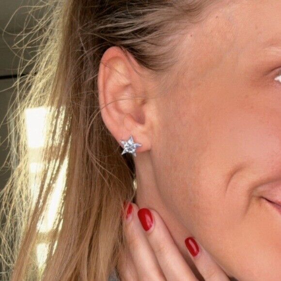 RARE Tiffany & Co. Blue Sapphire Star Stud Earrings in Platinum