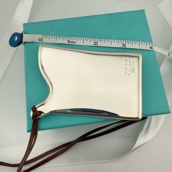 Vintage Tiffany & Co. Elsa Peretti Business Card Holder Necklace on 31" Leather