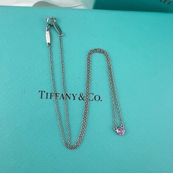 Tiffany & Co. Platinum Pink Sapphire Colors by the Yard Necklace