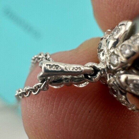 Tiffany & Co. Fireworks Platinum Tahitian Pearl & Diamond Pendant Necklace 18"