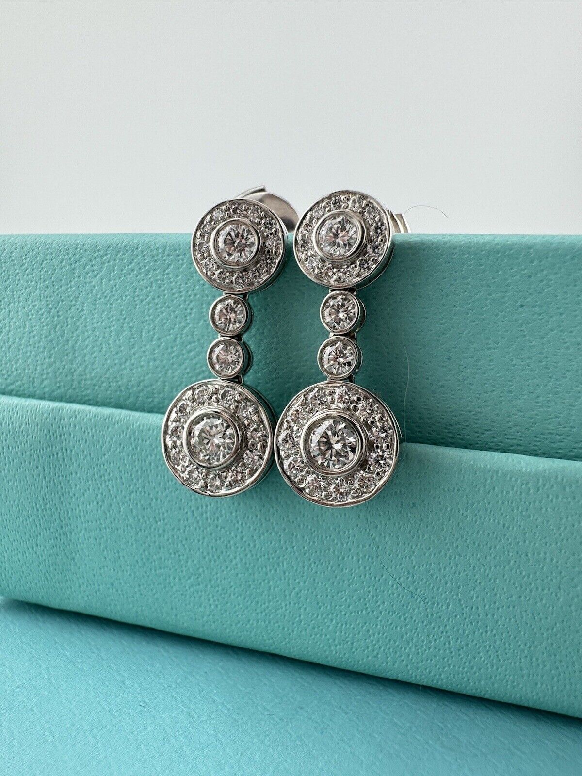 RARE Tiffany & Co. Diamond Circlet Drop Earrings in Platinum
