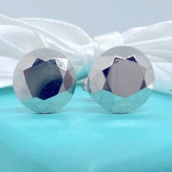 RARE Tiffany & Co. Vintage Platinum Faceted Two Carat Earrings Elsa Peretti