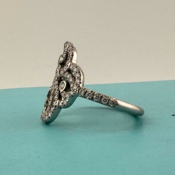 Tiffany & Co. Diamond Enchant Heart Ring Platinum Size 5.75