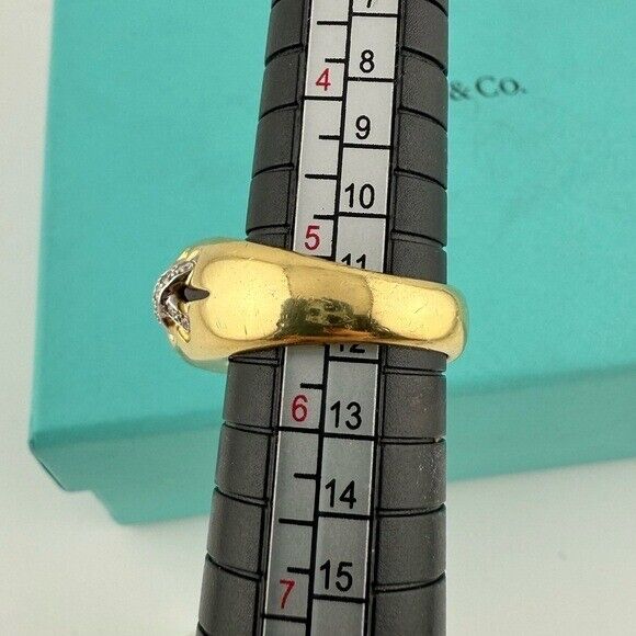RARE Tiffany & Co. Tourmaline Cocktail Ring with Pave Diamond X Size 5.25 14g
