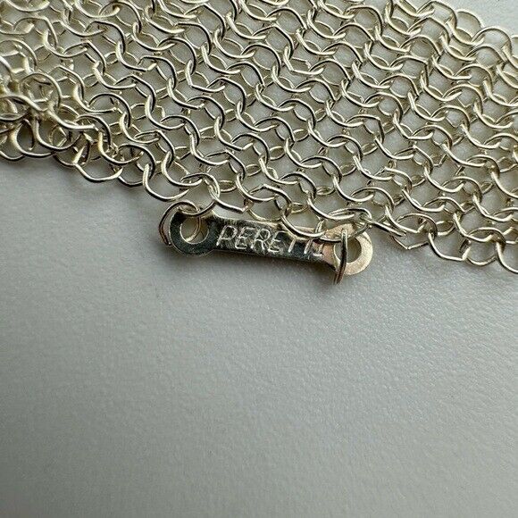 $5900 Tiffany & Co. Elsa Peretti Mesh Scarf Necklace Size Large Sterling Silver