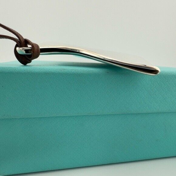 Vintage Tiffany & Co. Elsa Peretti Business Card Holder Necklace on 31" Leather