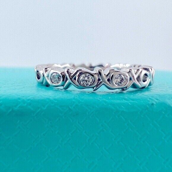 RARE Tiffany & Co. 18k Diamond Paloma Picasso XO Ring Size 4.5