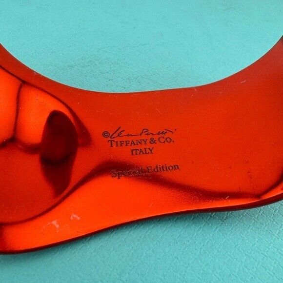 RARE Tiffany & Co. Limited Edition Red Elsa Peretti Bone Cuff, Small Motif