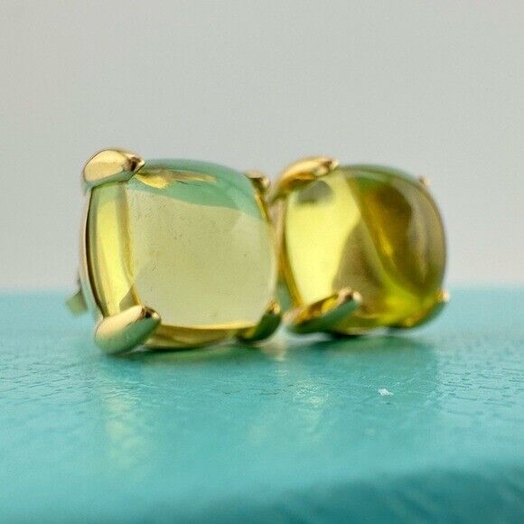 SUPER RARE Tiffany & Co. XL Lemon Quartz Sugar Stack Earrings 18k Yellow Gold