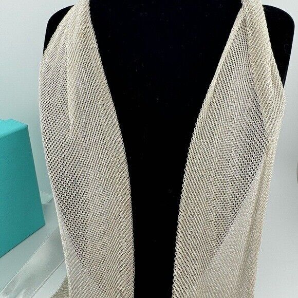 $5900 Tiffany & Co. Elsa Peretti Mesh Scarf Necklace Size Large Sterling Silver