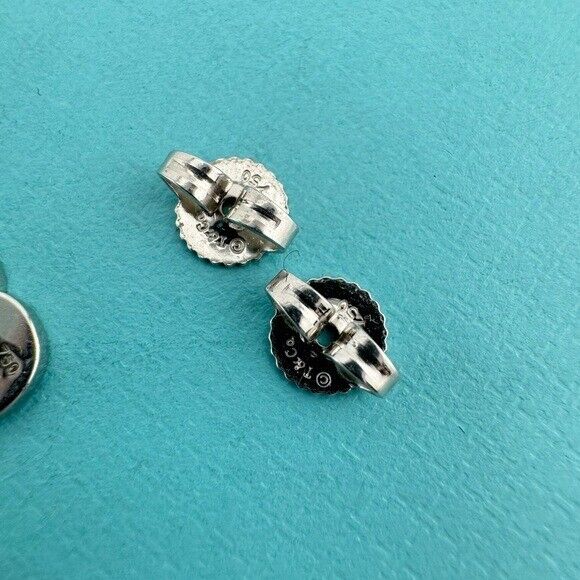 RARE Tiffany & Co. 18k Mini Return to Tiffany Diamond Earrings White Gold