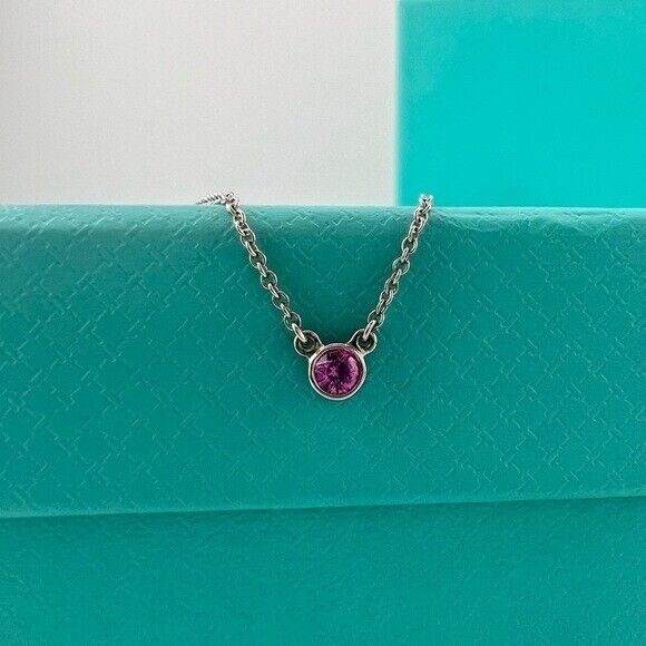 Tiffany & Co. Platinum Pink Sapphire Colors by the Yard Necklace