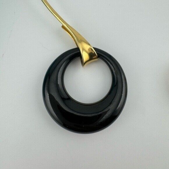 Vintage Tiffany & Co. Elsa Peretti 18k Wire Collar Hook with Carved Black Jade