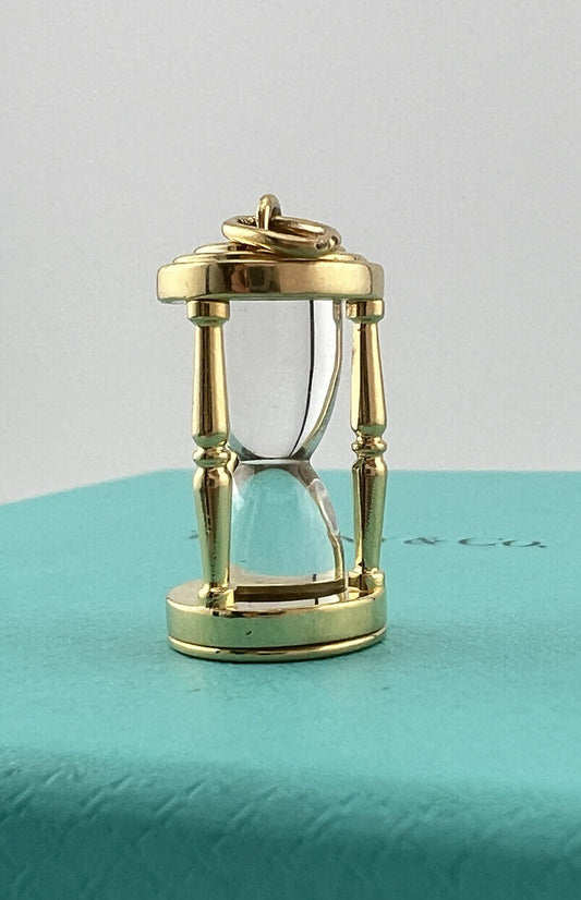 SUPER RARE Tiffany & Co. Crystal Hourglass Charm 18k and Rock Crystal