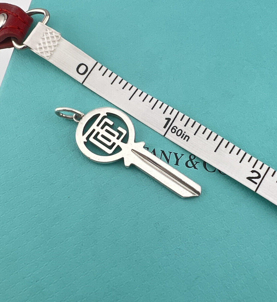 Tiffany & Co. Modern Logo Key Charm Sterling Silver RARE