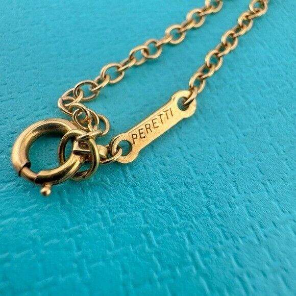 Vtg. Tiffany & Co. 18k Elsa Peretti Freeform Rock Crystal Pendant Necklace